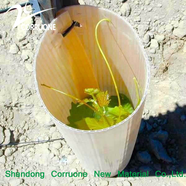 Tubo per alberi in plastica ondulata riciclabile e verde personalizzabile per piantare sostenibile